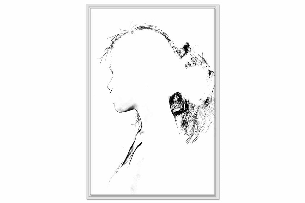 Framed Canvas Portrait Profile Outline
