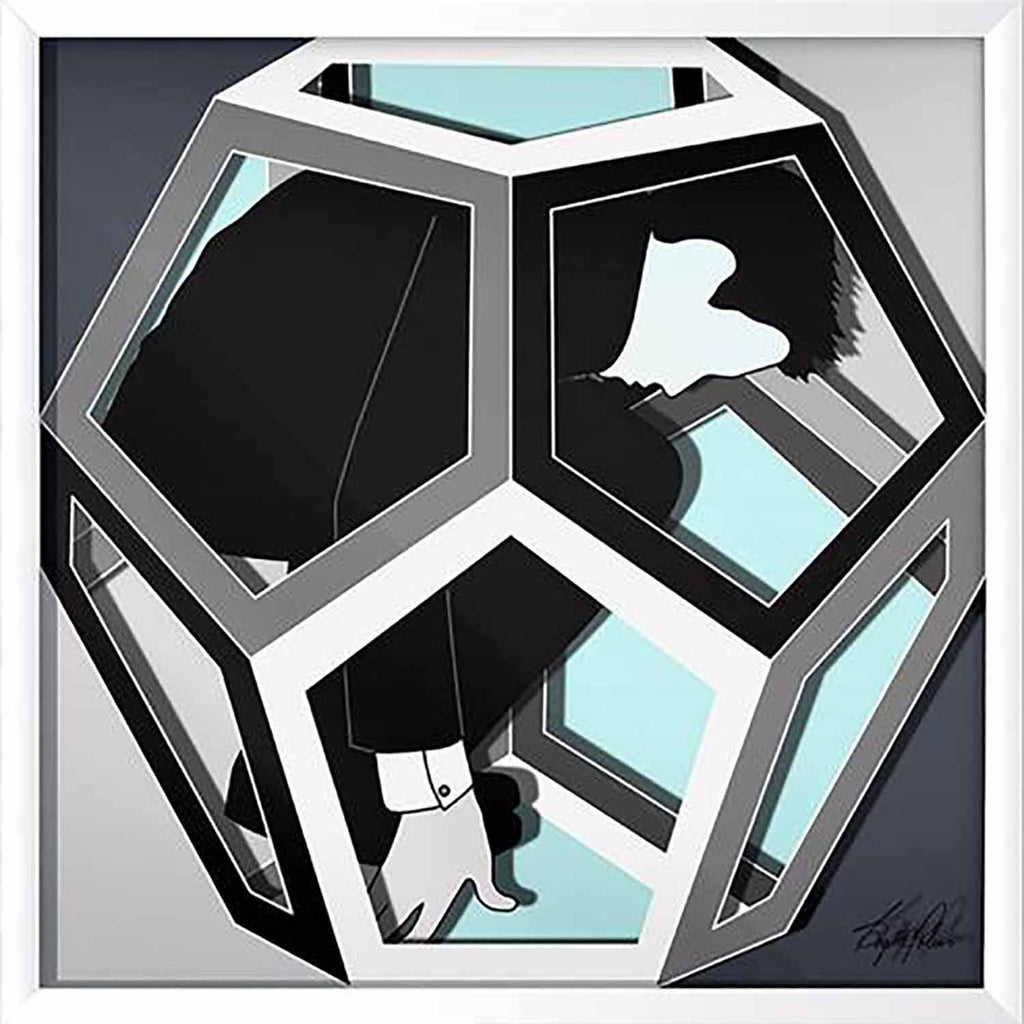 Framed Cosmos Dodecahedron Realise Light Blue