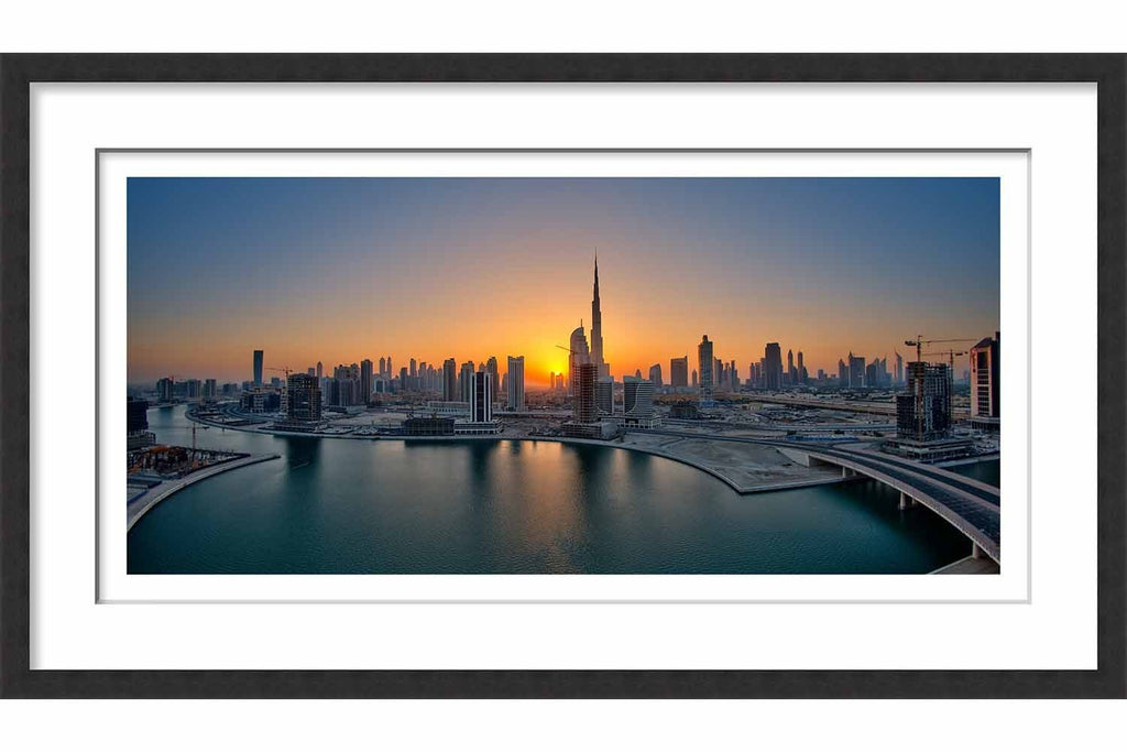 Framed Panoramic Sunset on Business Bay