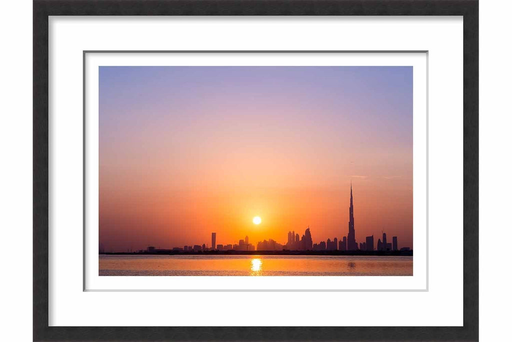 Framed Burj Khalifa Sunset