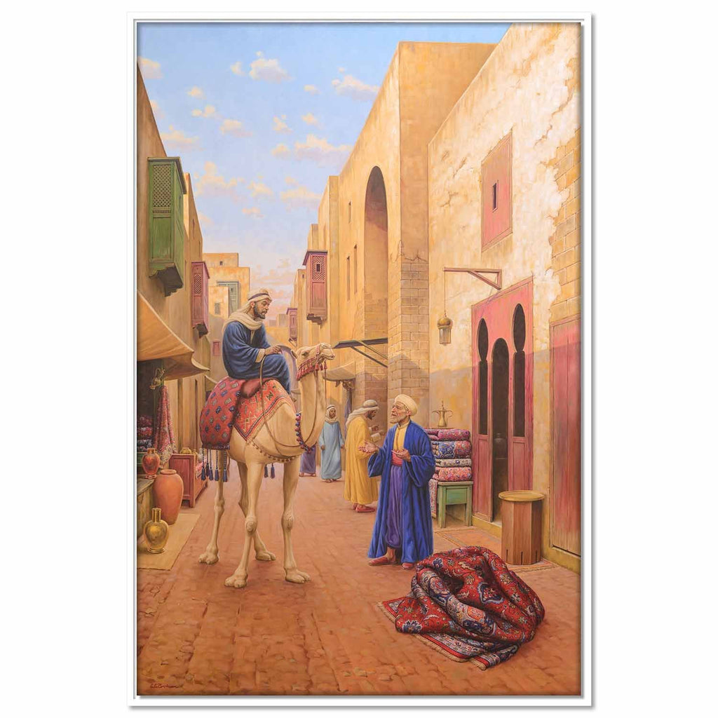 Framed Canvas Oriental Market Scene