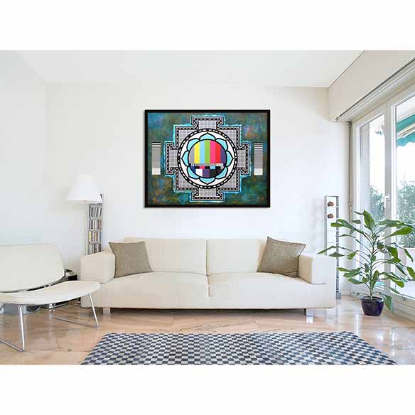 TV Mandala 2 on living room wall