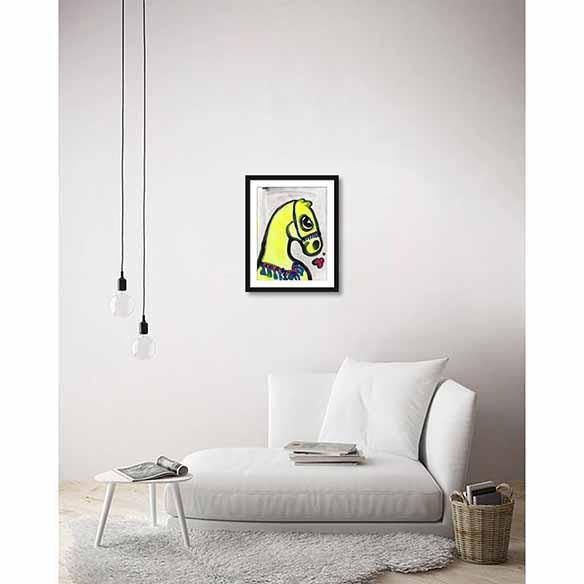 Untitled Horse II on living room wall
