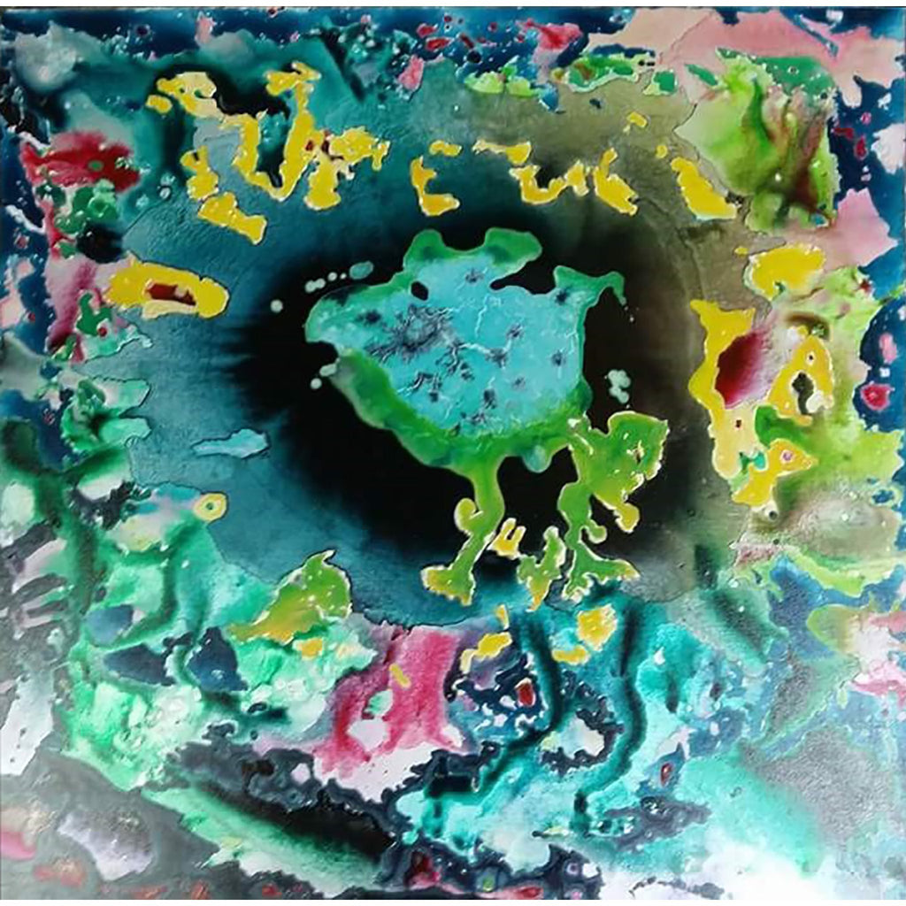 A coral reef like painting using alcohol ink on yupo paper