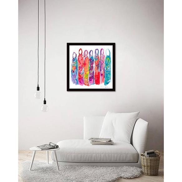 Hijabis in Color on living room wall