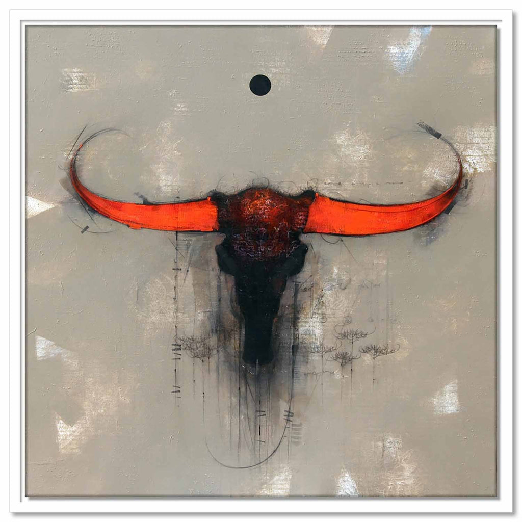Framed Canvas Bull Head