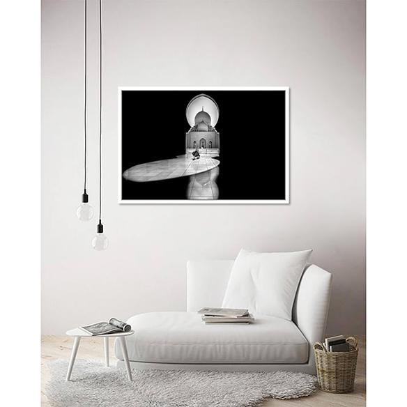Sheikh Zayed Grand Mosque on living room wall