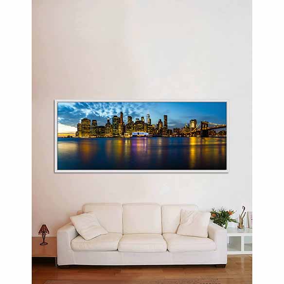 Manhattan Skyline on living room wall