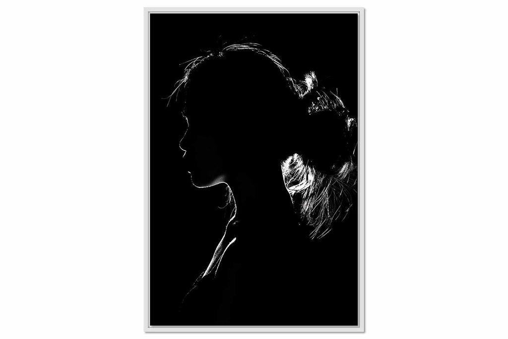 Framed Canvas Portrait Profile Black & White