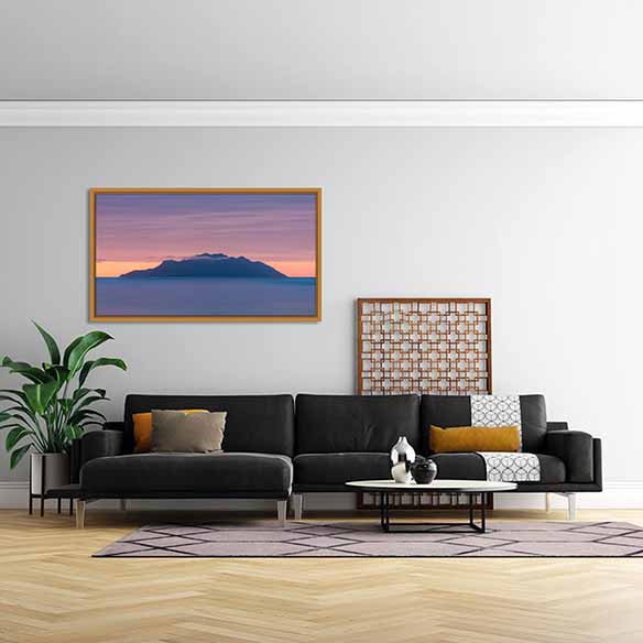 Seychelles Island on living room wall