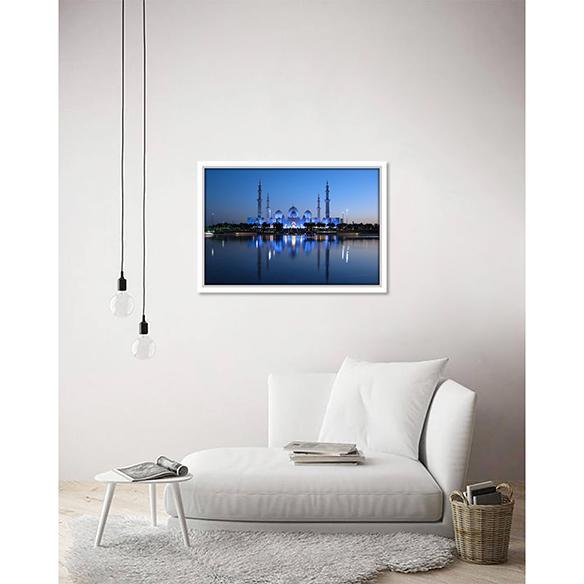 A Blue Grand Mosque on living room wall