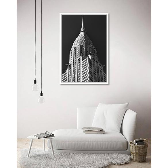 Chrysler Tower on living room wall