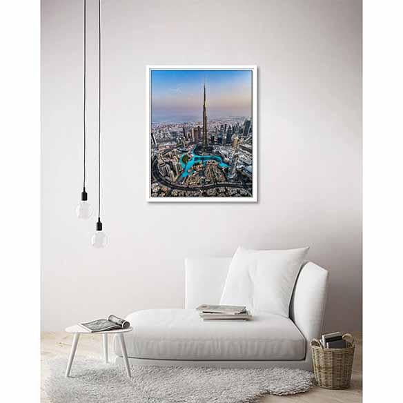 Burj Khalifa on living room wall
