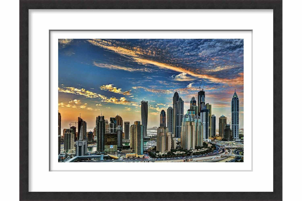 Framed Scorching Sunset on Dubai Marina II