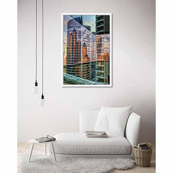 Reflective Towers on living room wall
