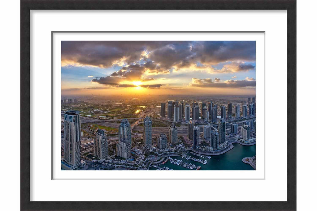 Framed Morning Sun from Dubai Marina