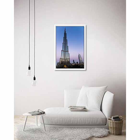 Burj Khalifa on living room wall