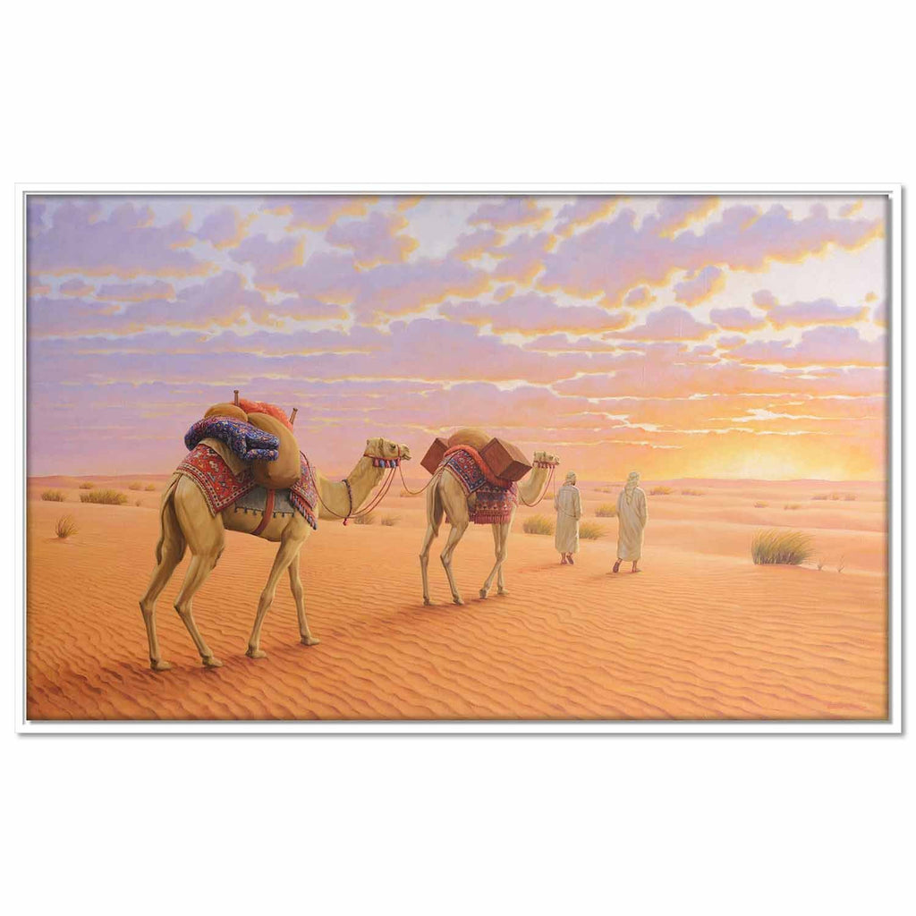 Framed Canvas Gulf Desert Sunset
