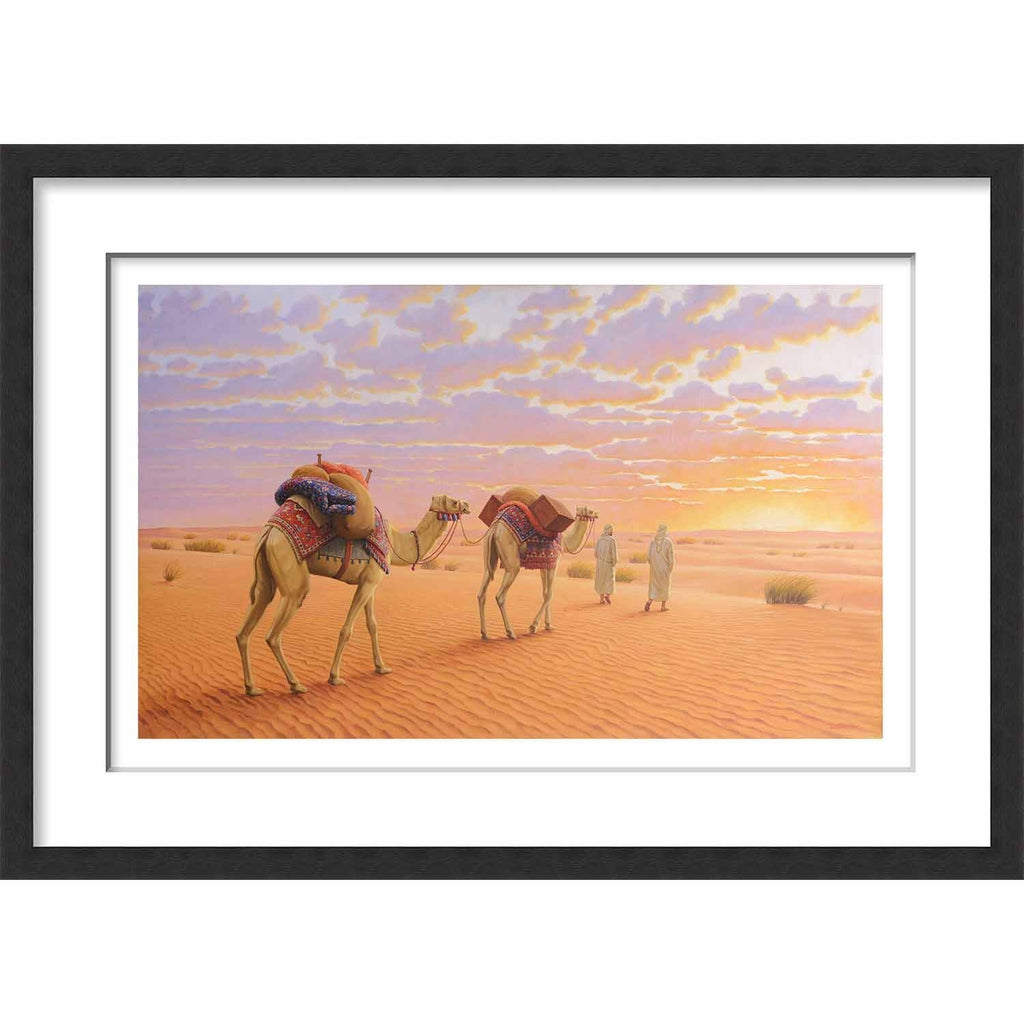Framed Paper Gulf Desert Sunset