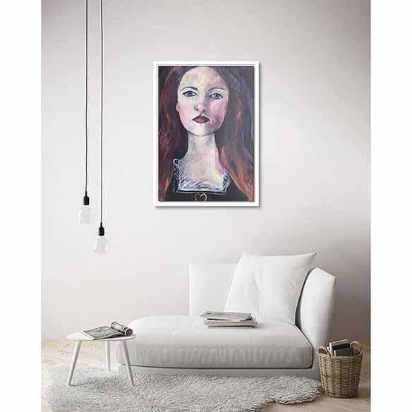 A Pre-Raphaelite Lady on living room wall