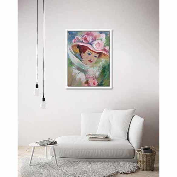 Lady with Bonnet on living room wall
