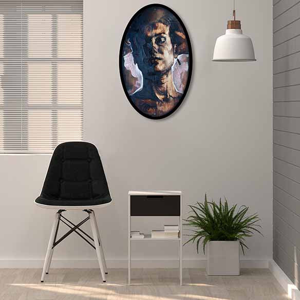 Black Madonna on office wall