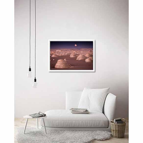 Moon on White Desert – Egypt on living room wall