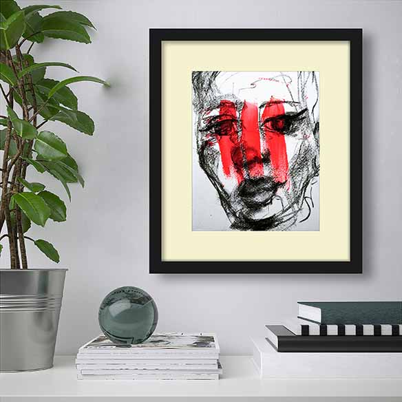 The Red Print on living room wall
