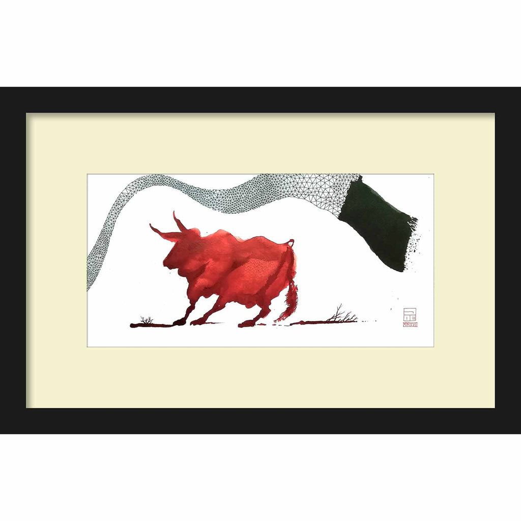 Framed Paper Cabestro Rojo (Meek Red Bull)