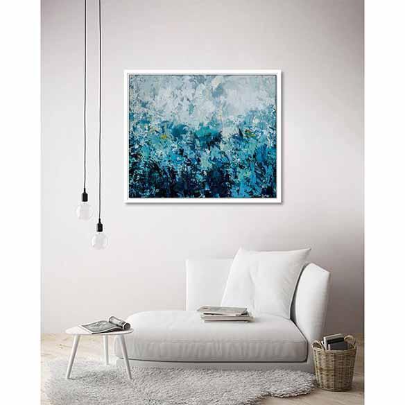 Memories of Blue on living room wall