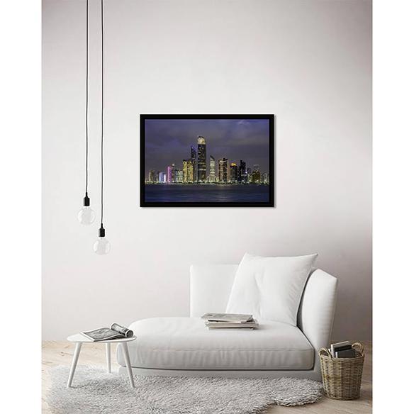 Abu Dhabi Corniche on living room wall