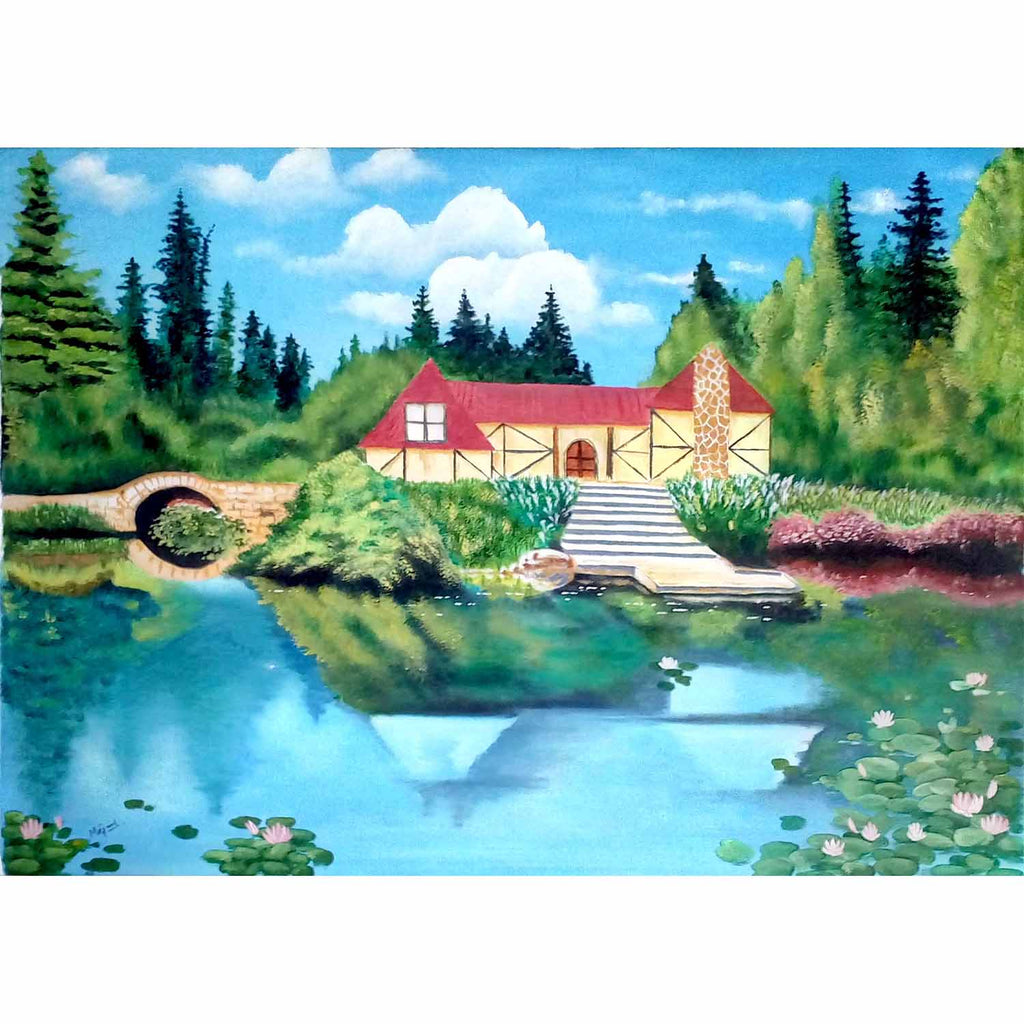 A Cottage beside a Pond