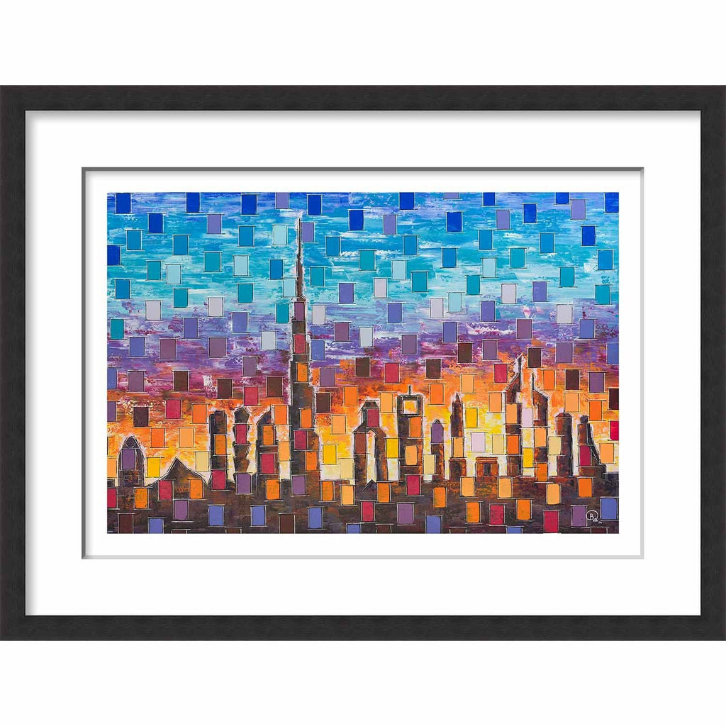 Framed Paper Dubai Skyline (pixels)