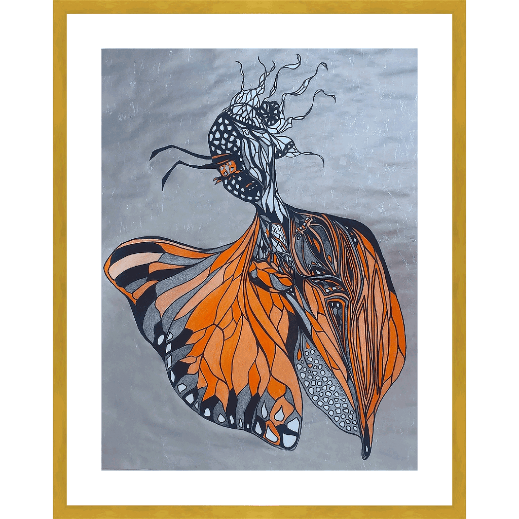Framed Orange Butterfly