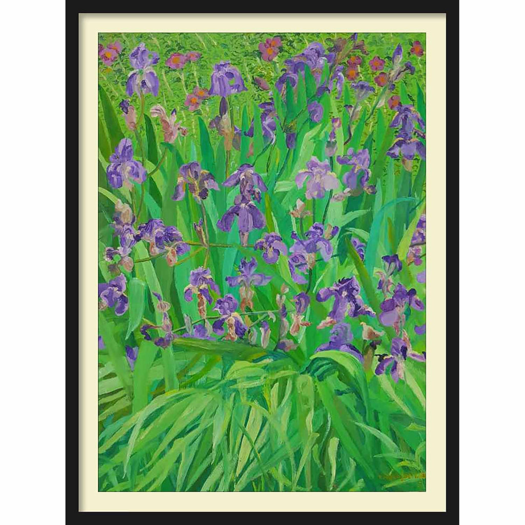 Framed Hardboard Irises from Kono