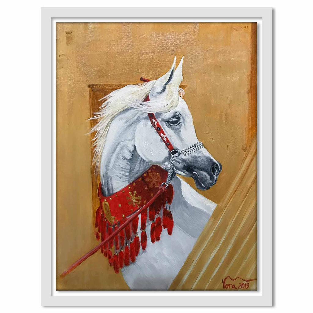 Framed Canvas Beauty in Red and White
