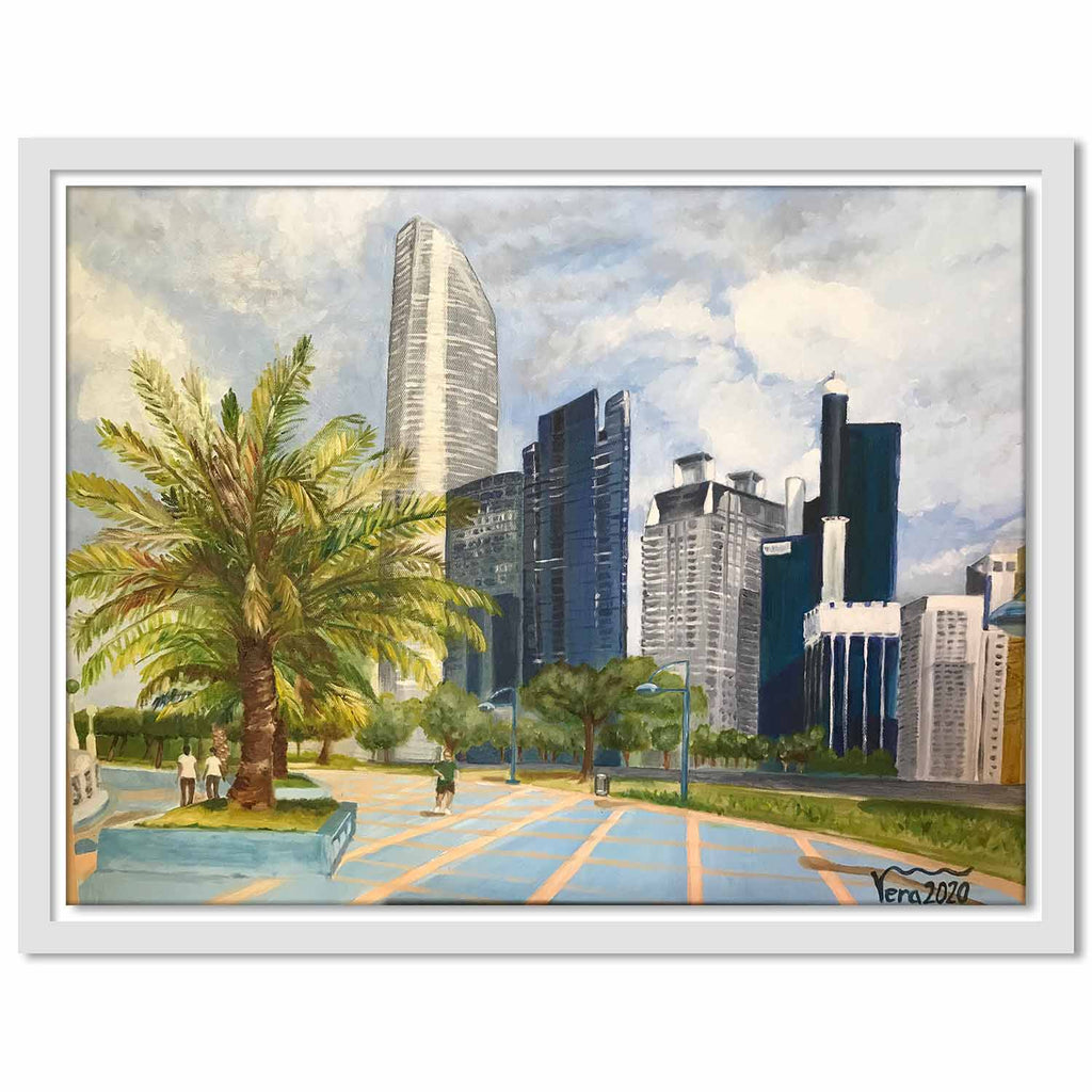Framed Canvas Corniche Perspective