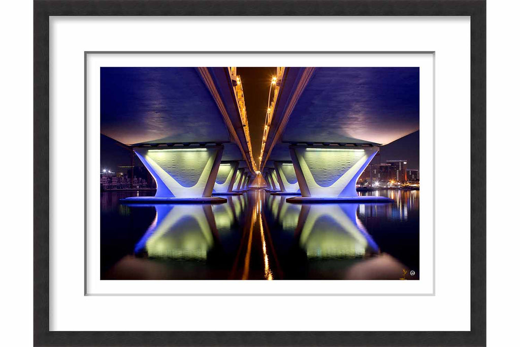 Paper Framed Garhoud Bridge at Night