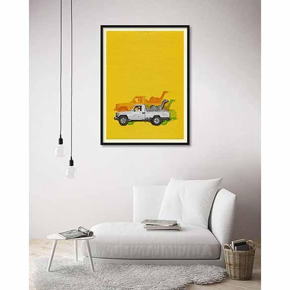 Camel Taxi One on living room wall